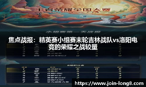 焦点战报：精英赛小组赛末轮吉林战队vs洛阳电竞的荣耀之战较量