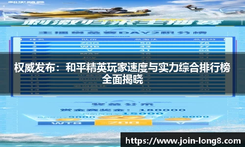 权威发布：和平精英玩家速度与实力综合排行榜全面揭晓